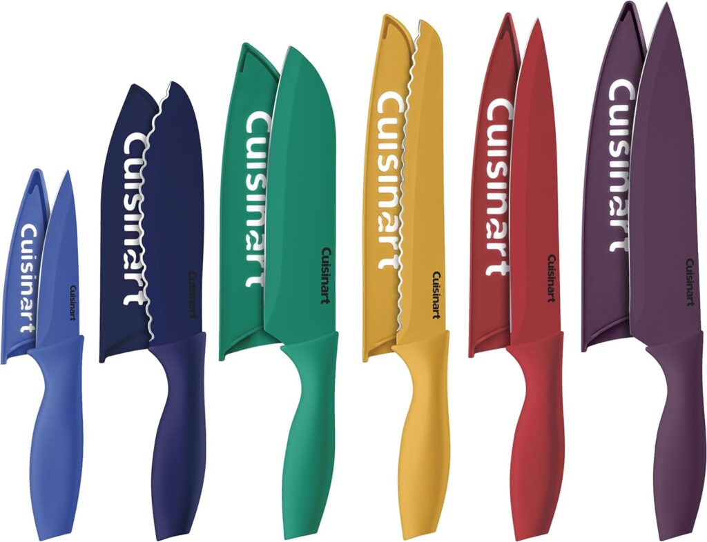 Cusinart Block Knife Set, 12pc Cermaic Knife Set with 6 Blades  6 Blade Guards, Lightweight, Stainless Steel, Durable  Dishwasher Safe, C55-12PCKSAM