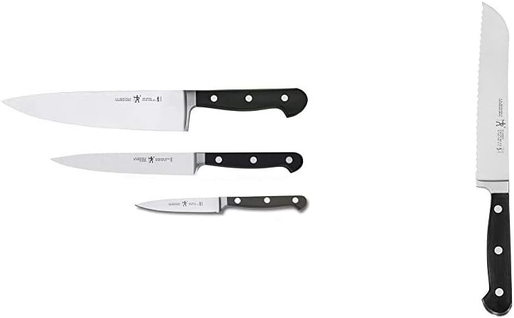 HENCKELS CLASSIC 3-pc Starter Knife Set  HENCKELS Classic Razor-Sharp 7-inch Bread Knife, Cake Knife, German Engineered Informed by 100+ Years of Mastery