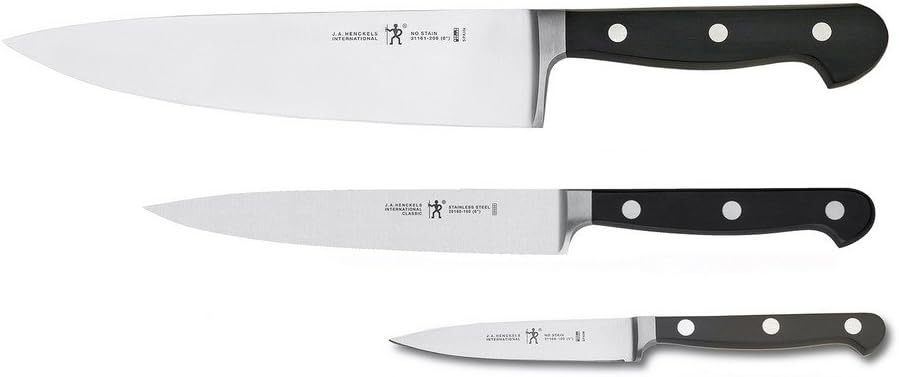 HENCKELS CLASSIC 3-pc Starter Knife Set  HENCKELS Classic Razor-Sharp 7-inch Bread Knife, Cake Knife, German Engineered Informed by 100+ Years of Mastery