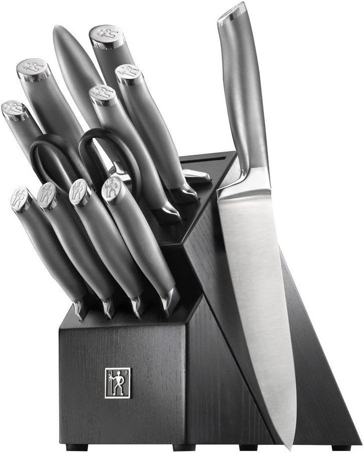 HENCKELS Modernist Razor-Sharp 13-pc Knife Set, Chef Knife, Paring Knife, Steak Knife, German Engineered Informed by 100+ Years of Mastery, Black