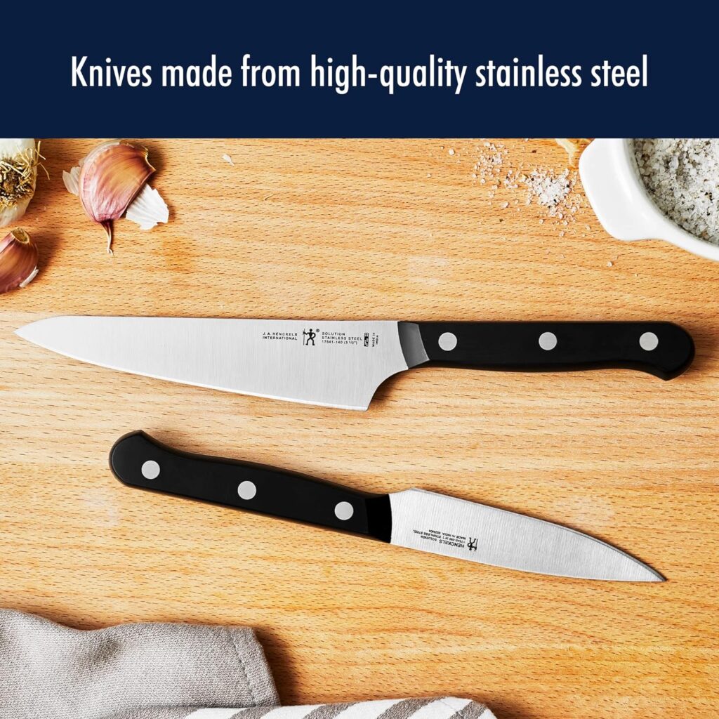 HENCKELS Premium Quality 15-Piece Knife Set with Block, Razor-Sharp, German Engineered Knife Informed by over 100 Years of Masterful Knife Making, Lightweight and Strong, Dishwasher Safe