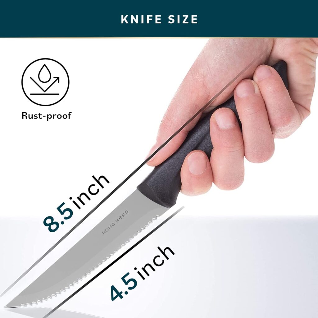 Home Hero 20 Pcs Kitchen Knife Set, Chef Knife Set  Steak Knives - Professional Design Collection - Razor-Sharp High Carbon Stainless Steel Knives with Ergonomic Handles (20 Pcs - Matte Black)