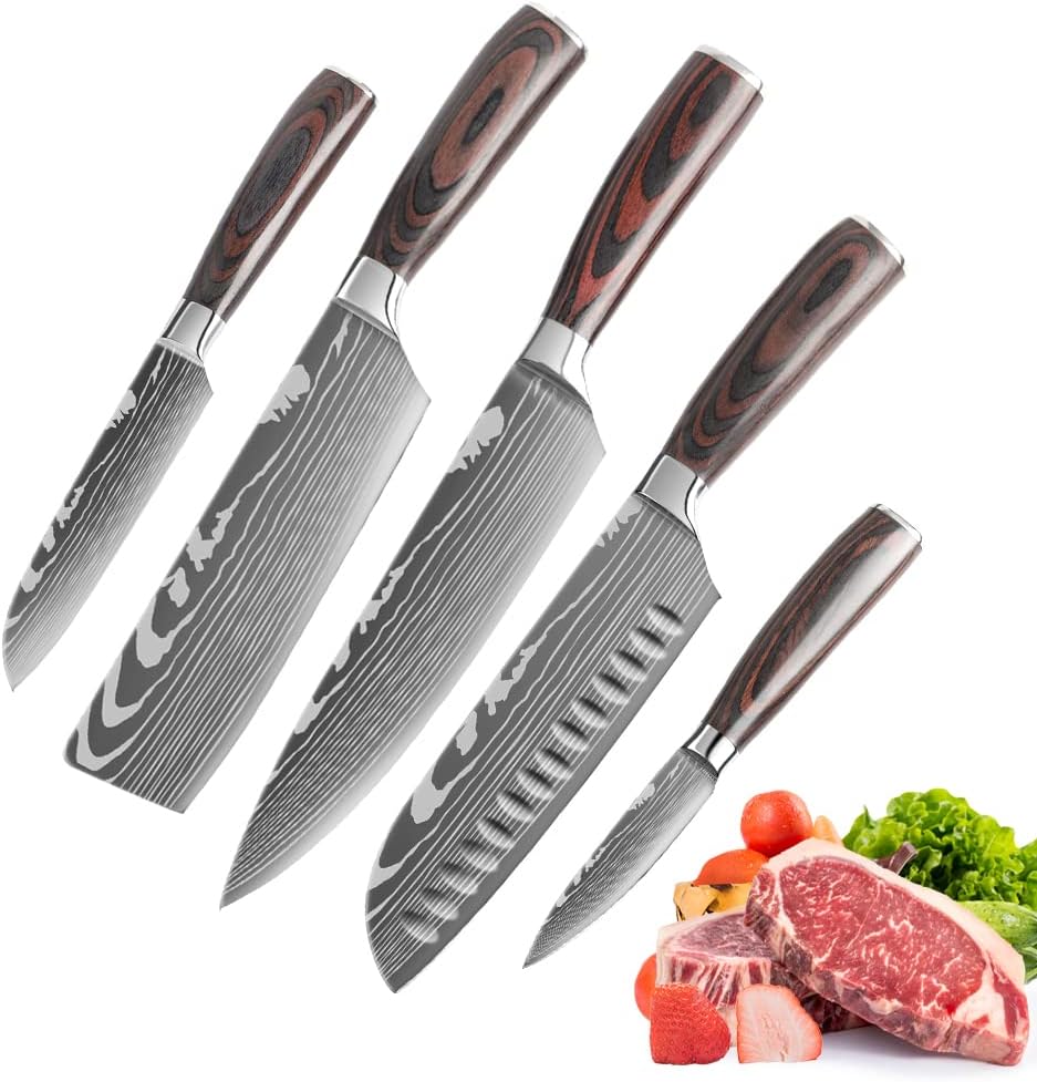 Hong Won Knife Set,3.5-8 Inch Set Boxed Knives,Premium German Stainless Steel Kitchen Knife,5 Pieces Knife Set-厨房刀套装