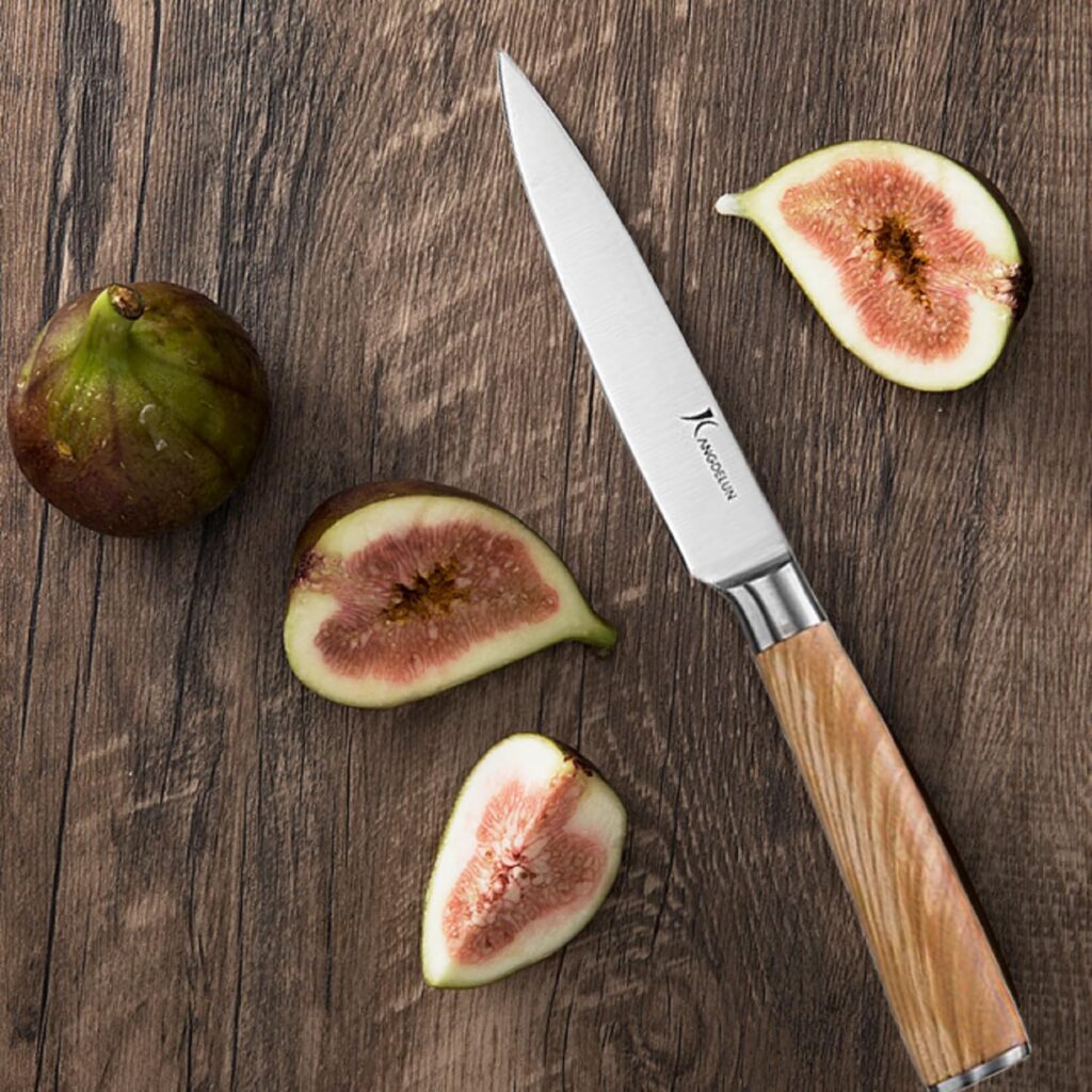 kangdelun Natura Series 6 PCS Chef Knife Set with Gift Box, Ultra Sharp Kitchen Knives with Natural Wooden Handles