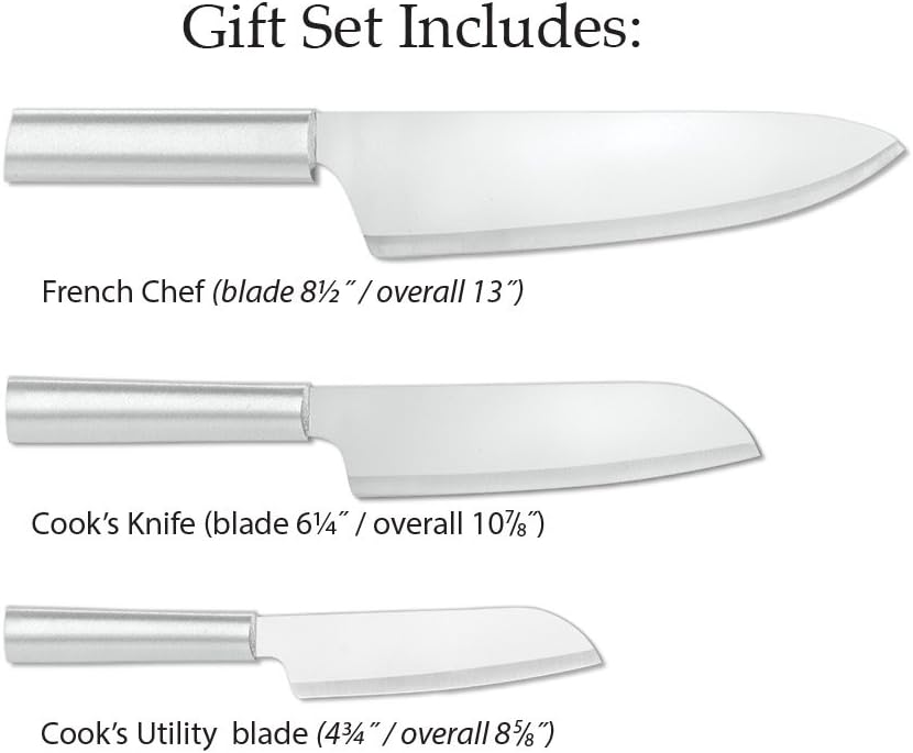 Rada Cutlery Chef Select 3-Piece Large Knife Set – Stainless Steel Culinary Knives With Aluminum Handles