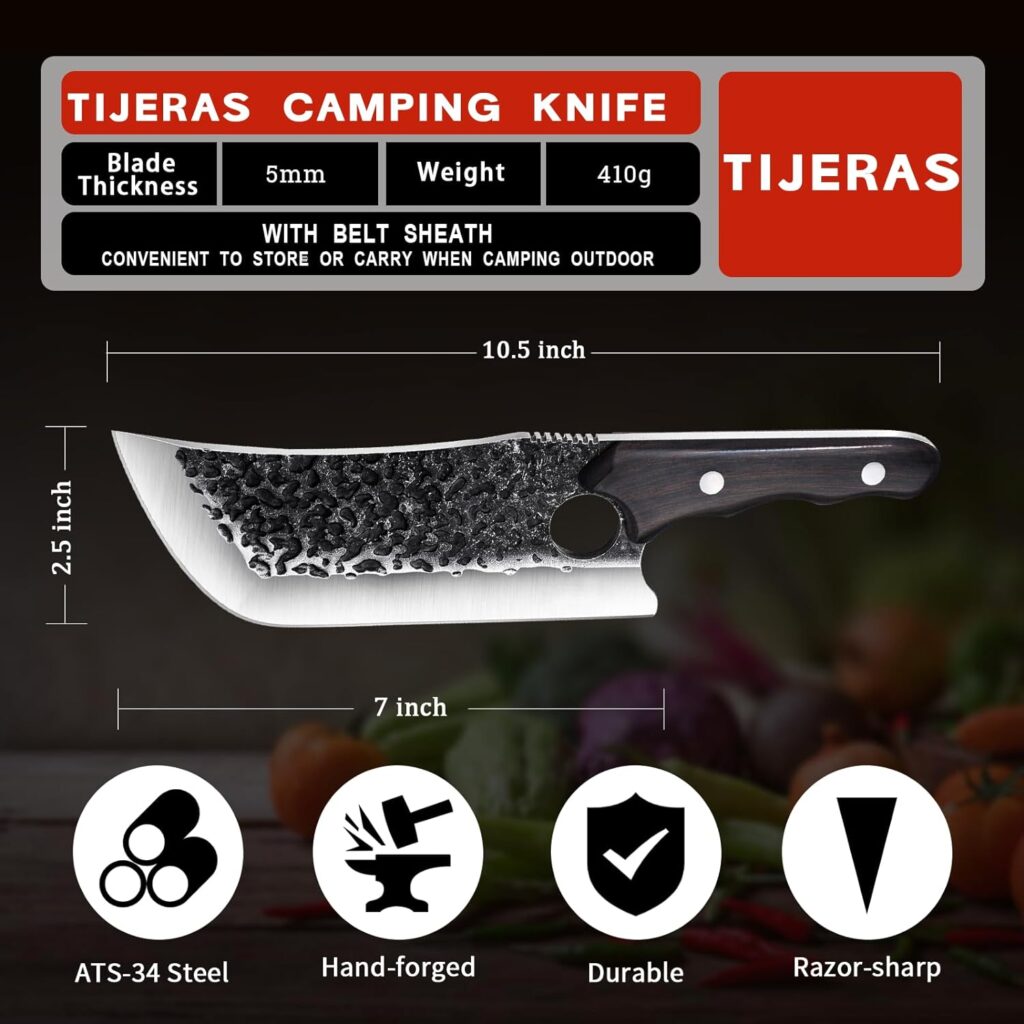 TIJERAS 14PCS Butcher Knife Set for Meat Cutting, Premium Japanese Chef Knife Set with Knife Bag, High Carbon Steel BBQ Knife Set Kitchen Cooking Knives Set for Thanksgiving Christmas Gift