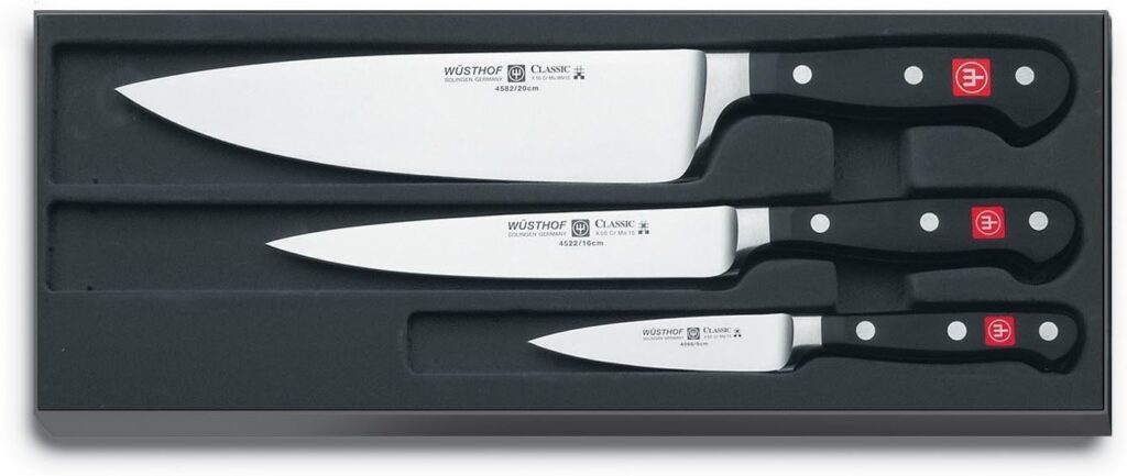 Wüsthof Classic High Carbon Steel 3 Piece Chefs Knife Set