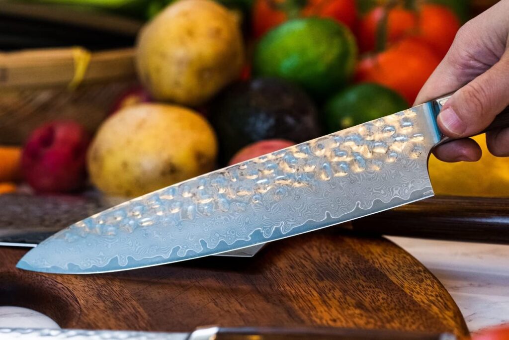 3 Piece Damascus Kitchen Knife Set - including Chefs Knife, Cleaver and Paring Knife