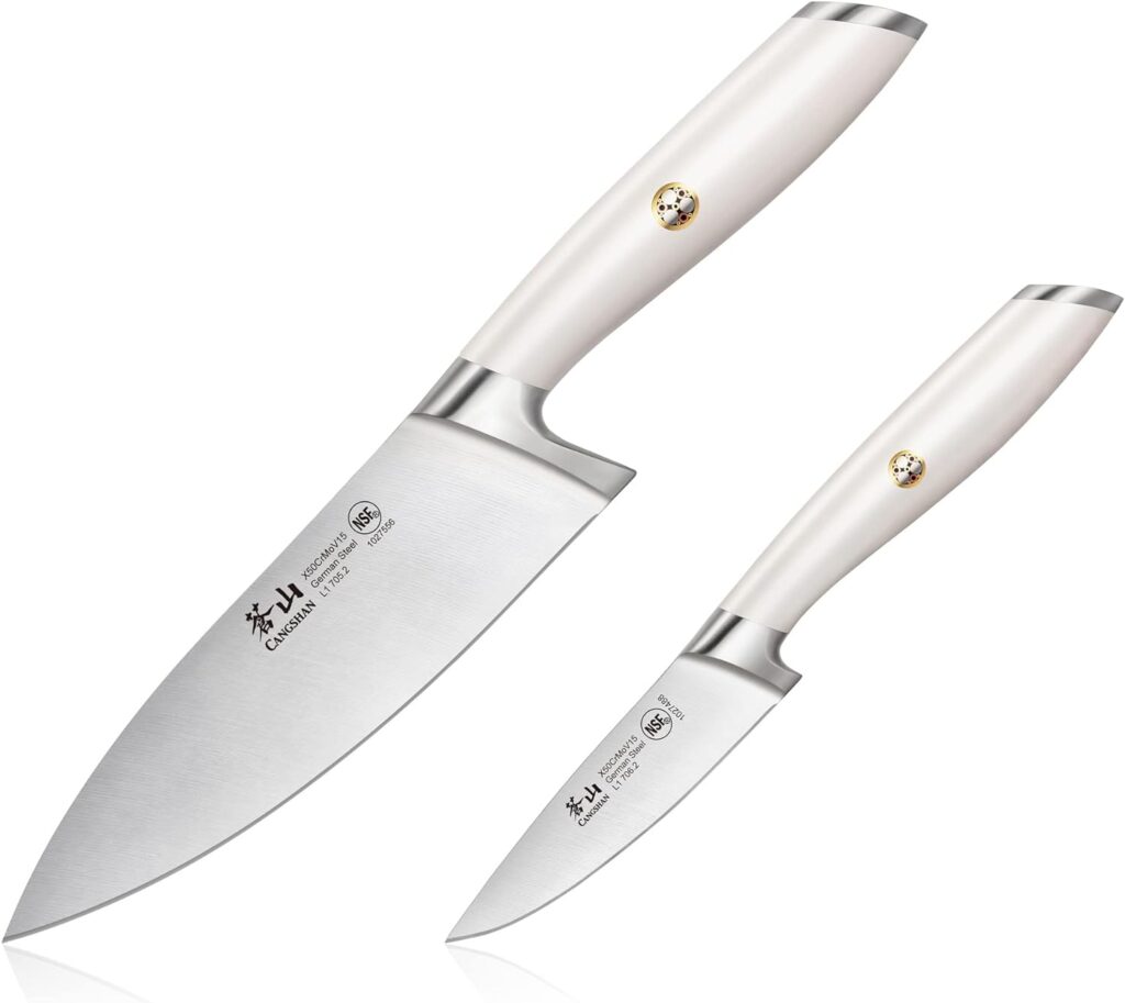 Cangshan L Series 1026917 German Steel Forged 3-Piece Starter Knife Set, Black