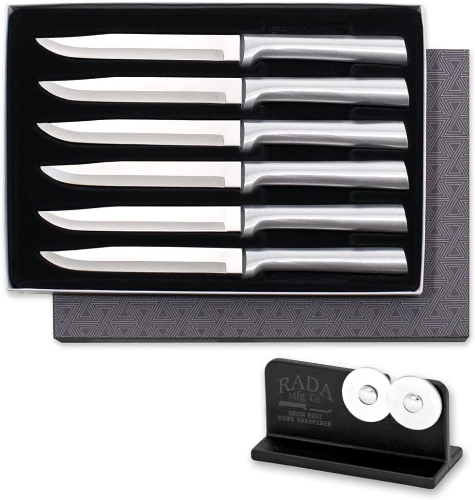 Rada 6 Steak Knives Set Plus R119 Knife Sharpener